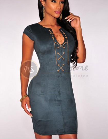 Rochie Scurta cu Lantisor Auriu LC22410B2